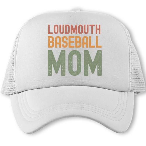Loudmouth Baseball Mom Sports Cute Text Premium Trucker Cap - Sportilla