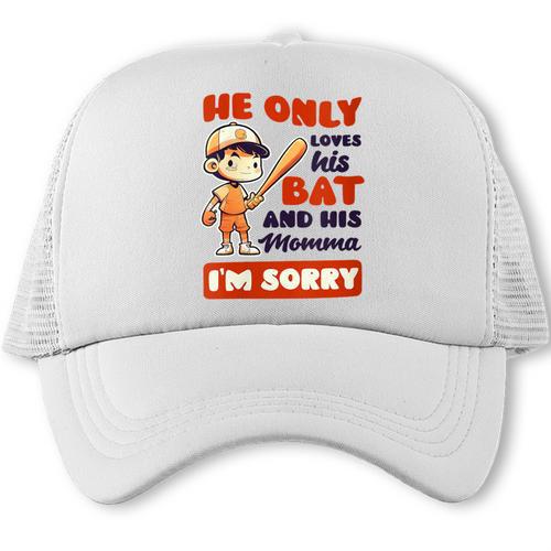 Loves Bat And His Momma Baseball Mom Trucker Cap - Sportilla