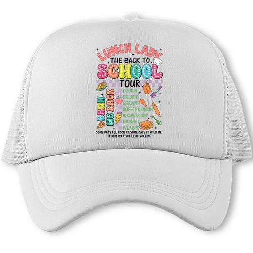 Lunch Cafeteria Crew Lady Back To School Tour Trucker Cap - Savourry