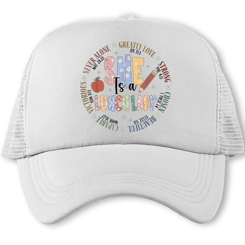 Lunch Lady God Says Bible Verse Christian Back To School Trucker Cap - Savourry