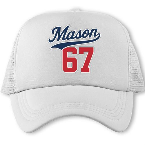 Mason 67 Jersey Baseball Men Women Boys Girls Number 6 7 Trucker Cap - Sportilla