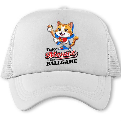 Take Meowt To The Ball Game Tee Slugger Cat Baseball Trucker Cap - Sportilla
