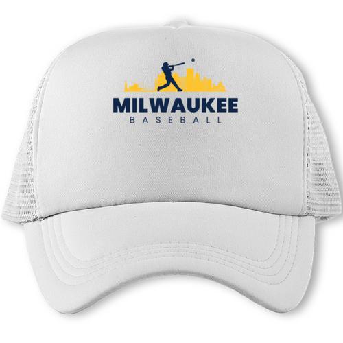 Milwaukee Baseball Minimalist City Skyline Baseball Lover Trucker Cap - Sportilla