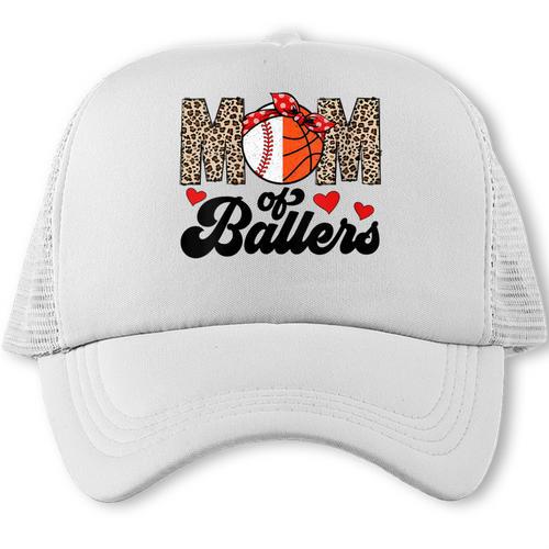 Mom Of Ballers Basketball Baseball Mom Of Ballers Trucker Cap - Sportilla