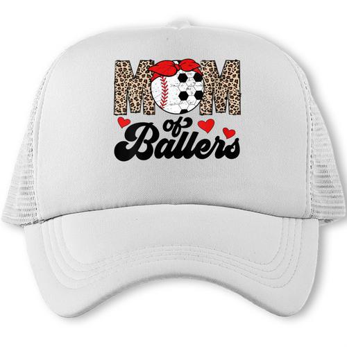 Mom Of Ballers Soccer Baseball Mom Soccer Baseball Mother Trucker Cap - Sportilla