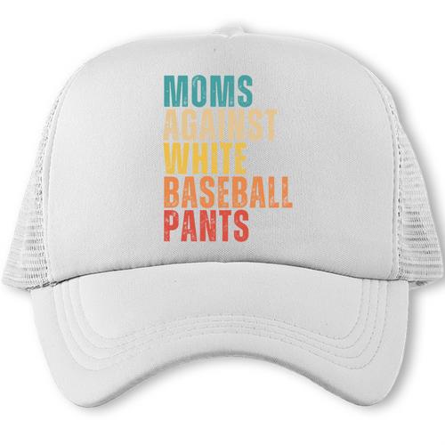 Moms Against Baseball Pants Baseball Mom Retro Trucker Cap - Sportilla