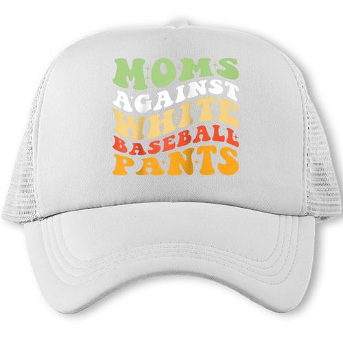 Moms Against Baseball Pants Retro Baseball Mom Raglan Baseball Tee Trucker Cap - Sportilla