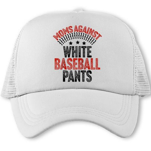 Moms Against Baseball Pants Season Baseball Mom Raglan Baseball Tee Trucker Cap - Sportilla