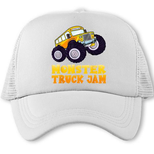 Monster Truck Jam School Bus Yellow Back To School Toddlers Trucker Cap - Savourry
