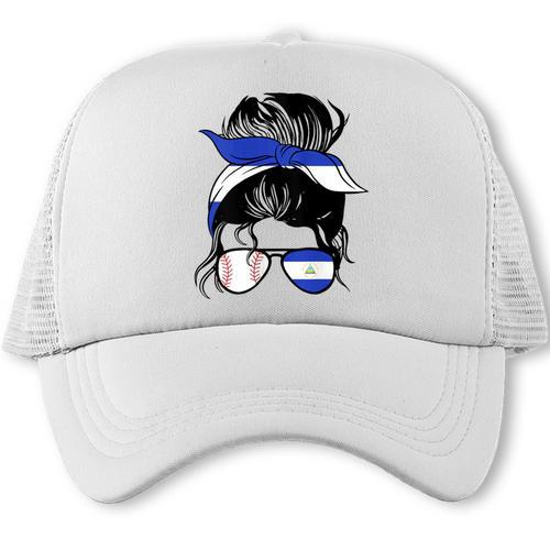 Nicaraguan Baseball Mom Nicaragua Flag Baseball Girl Trucker Cap - Sportilla