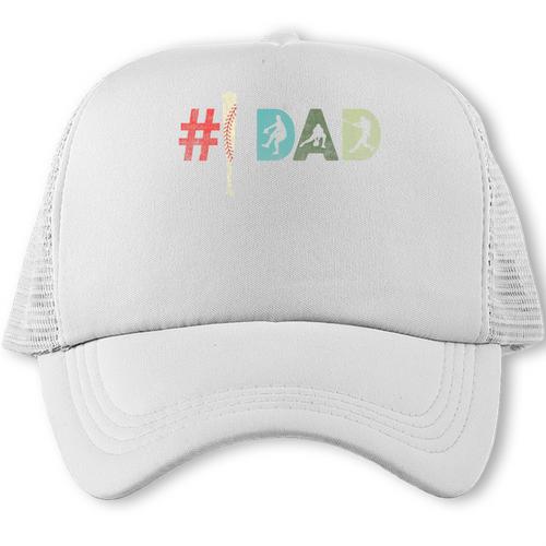Number One Baseball Dad Father's Day Baseball Player Dad Premium Trucker Cap - Sportilla