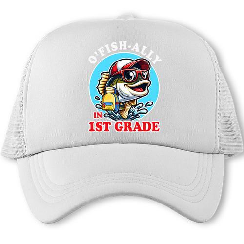 O’Fish-Ally a 1st Grade Mom Back To School Premium Tri-Blend Trucker Cap - Savourry