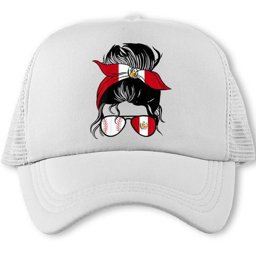 Peruvian Baseball Mom Peru Flag Baseball Girl Trucker Cap - Sportilla