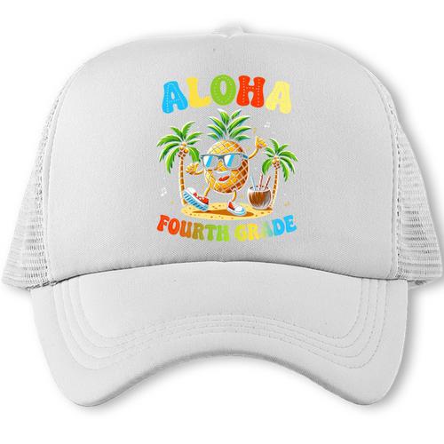 Pinapple Beach Back To School Day Aloha Fourth Grade Performance Trucker Cap - Savourry