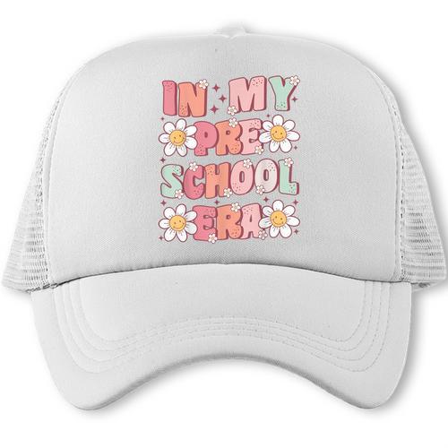 In My Preschool Era Retro Cute Groovy Pre K Back To School Trucker Cap - Savourry