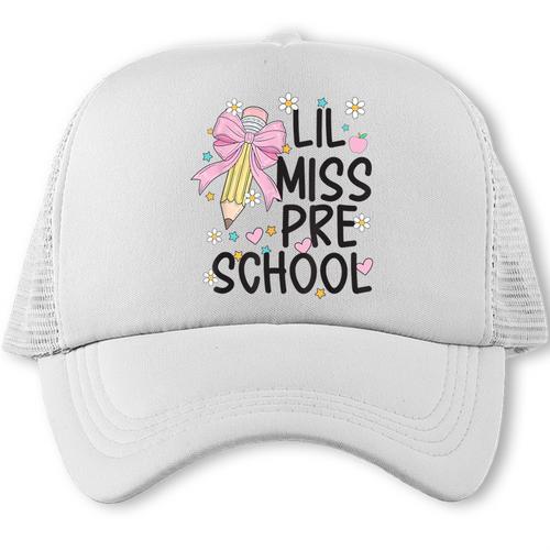 Preschool Little Miss Back To School Girls Kids Preschool Trucker Cap - Savourry