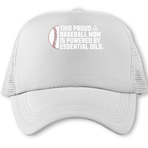 Proud Baseball Mom Essential Oils Meme For Oils Mom Trucker Cap - Sportilla
