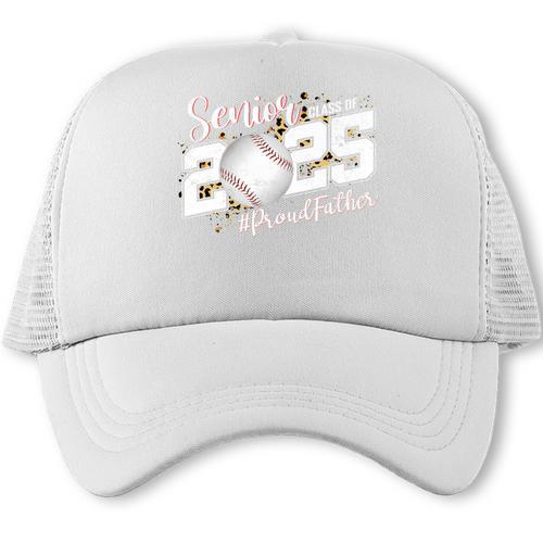 Proud Father Of A 2025 Senior Baseball Dad Graduation Premium Trucker Cap - Sportilla