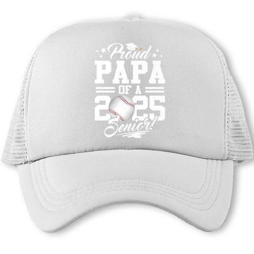 Proud Papa Of A 2025 Senior Graduate Baseball Dad Premium Trucker Cap - Sportilla