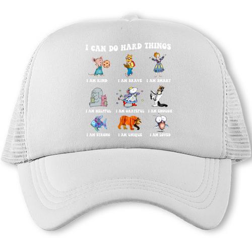 Read Book Characters I Can Do Hard Things Back To School Trucker Cap - Savourry