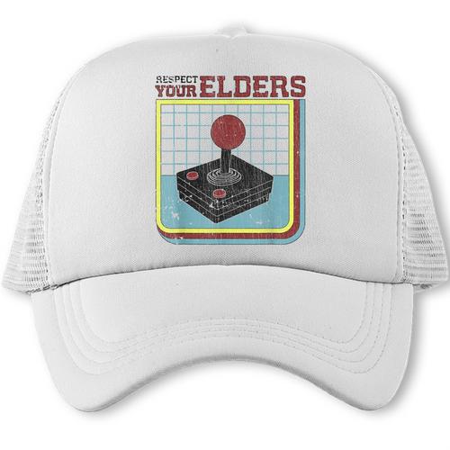 Respect Your Elders Retro Gamer Joystick Back To School Trucker Cap - Savourry