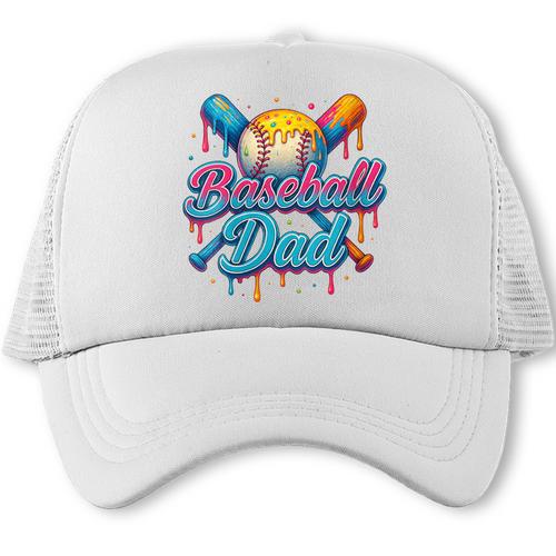 Retro Baseball Dad Dripping Ice Cream Father's Day Trucker Cap - Sportilla