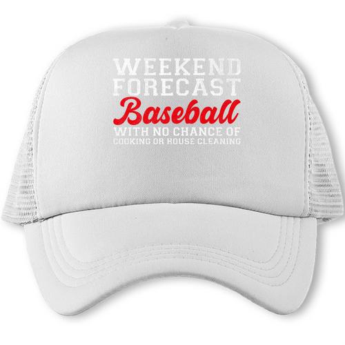 Retro Baseball Mom Mother's Day Weekend Forecast Baseball Premium Trucker Cap - Sportilla