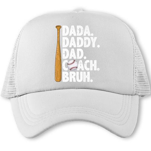 Retro Dada Daddy Dad Coach Bruh Baseball Dad Fathers Day Men Premium Trucker Cap - Sportilla