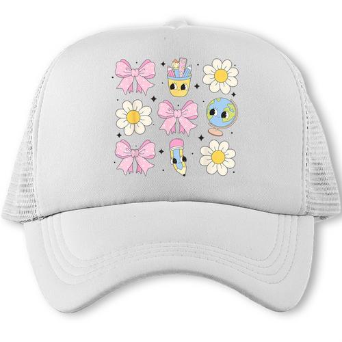 Retro Groovy Back To School Coquette First Day Of School Trucker Cap - Savourry