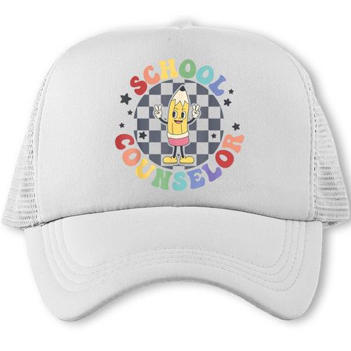 Retro Pencil School Counselor Back To School For Counselor Trucker Cap - Savourry