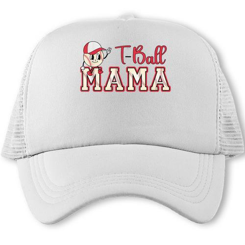 Retro Tball Mama Art Baseball Mom Softball Trucker Cap - Sportilla