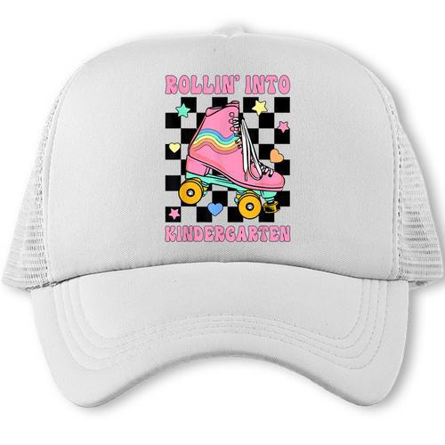 Rolling Into Kindergarten Roller Skating Girl Back To School Trucker Cap - Savourry