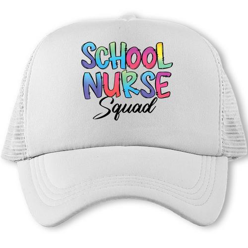 School Nurse Squad Tie Dye Back To School Appreciation Trucker Cap - Savourry