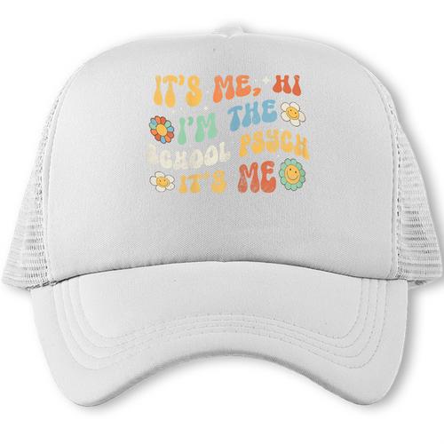 School Psych Psychologist Back To School Groovy Vintage Trucker Cap - Savourry