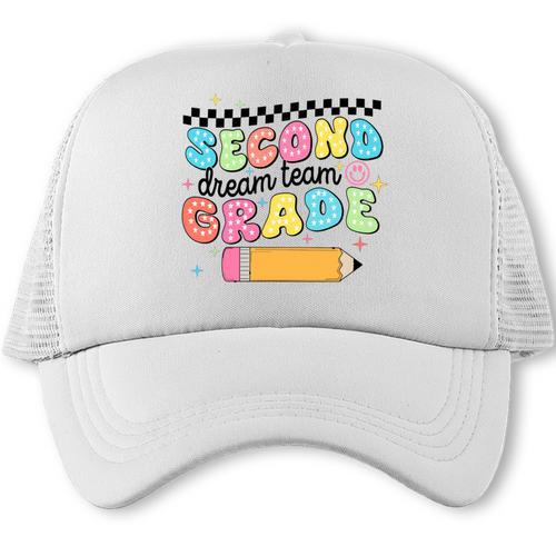 Second Grade Dream Team Back To School First Day Of School Performance Trucker Cap - Savourry