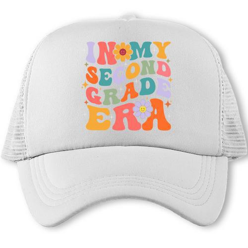 In My Second Grade Era Back To School Retro Groovy 2nd Grade Trucker Cap - Savourry