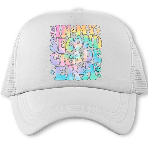 In My Second Grade Era Girl Tie Dye 2nd Grade Back To School Performance Trucker Cap - Savourry