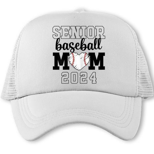Senior Baseball Mom Class Of 2024 Senior Mom Game Day Trucker Cap - Sportilla