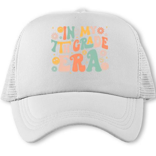 In My Seventh Grade Era Retro 7th Grade Back To School Premium Tri-Blend Trucker Cap - Savourry