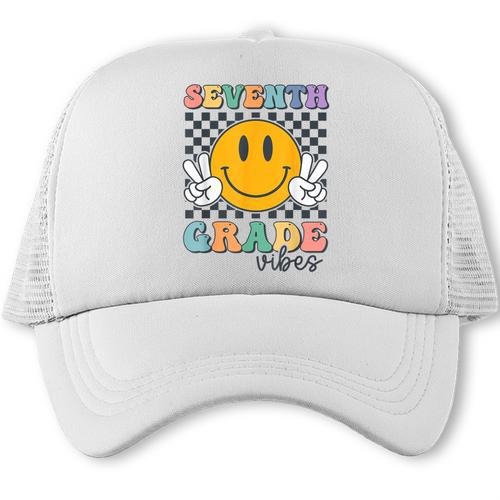 Seventh Grade Vibes Cute Smile Back To School 7th Grade Team Trucker Cap - Savourry