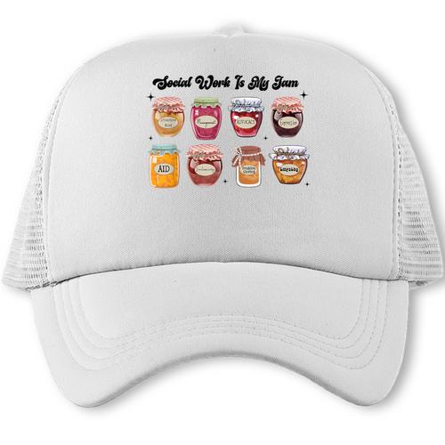 Social Work Is My Jam Back To School School Social Worker Trucker Cap - Savourry