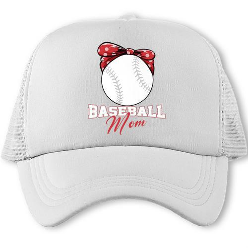 Softball Baseball Mom Floral Tee Mother's Day Premium Trucker Cap - Sportilla