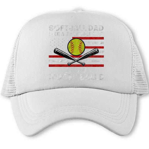 Softball Dad Like a Baseball Dad But Bigger Balls Father Day Premium Trucker Cap - Sportilla