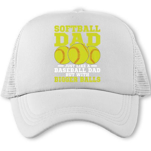 Softball Dad Just Like A Baseball Dad Team Premium Trucker Cap - Sportilla