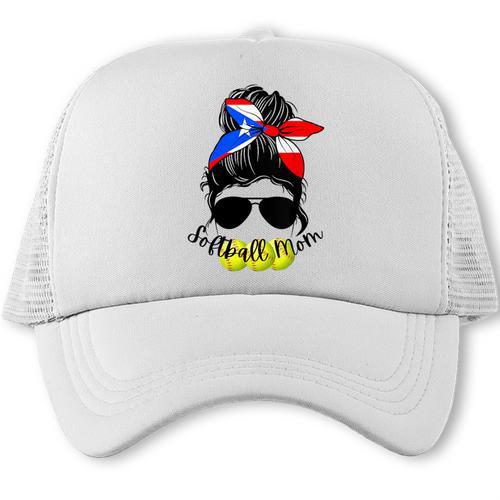 Softball Mom Puerto Rican Mom Spanish Baseball Mom Tote Trucker Cap - Sportilla