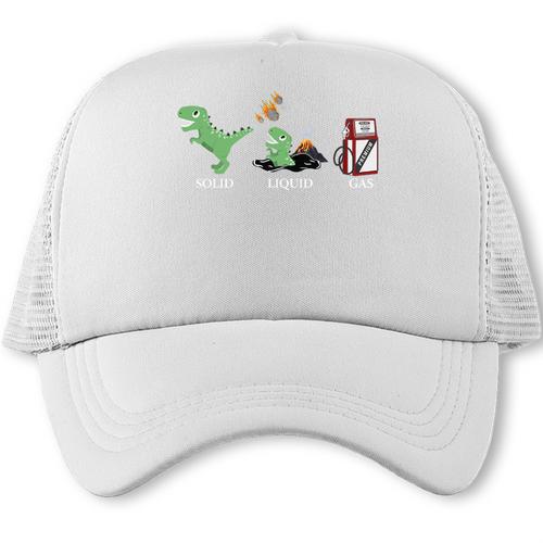 Solid Liquid Gas Dinosaur Back To School Premium Tri-Blend Trucker Cap - Savourry