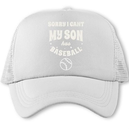 My Son Has Baseball Baseball Mom Mother's Day Sports Retro Trucker Cap - Sportilla