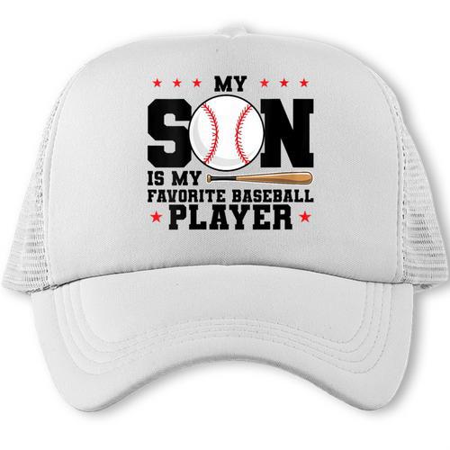 My Son Is My Favorite Baseball Player Baseball Mom Trucker Cap - Sportilla