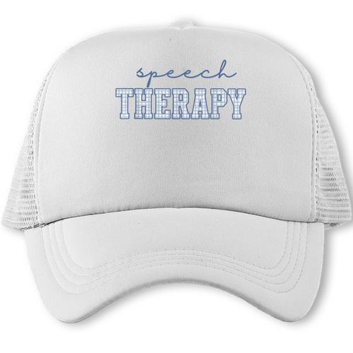 Speech Therapy Gingham SLP Therapist Summer Back To School Trucker Cap - Savourry