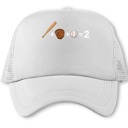Sports Math Equation Baseball Bat Ball Glove Graphic Teacher Trucker Cap - Sportilla